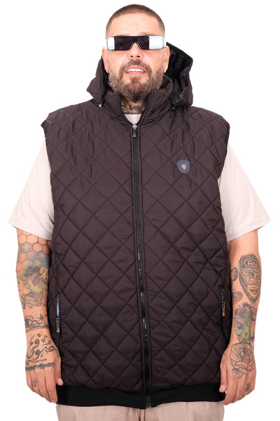 ModeXL Mode XL Large Size Men's Quilted Vest U25722 Black