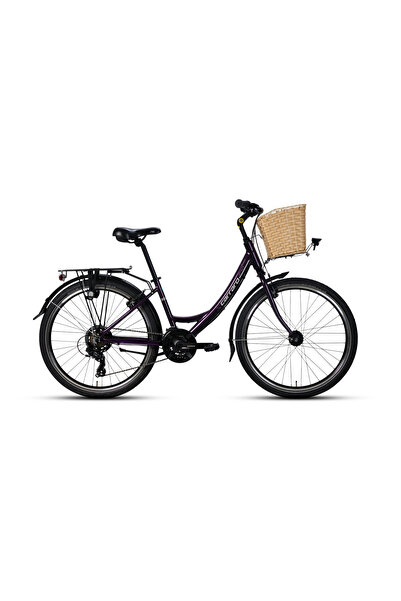 Carraro JASMINE KADIN ŞEHİR BİSİKLETİ 440H V 26 JANT 21 VİTES MOR AÇIK GRİ