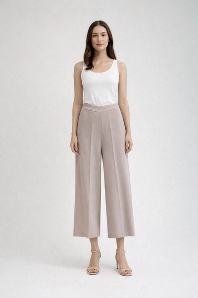 AYHAN Pantaloni din crep, largi, până la gleznă