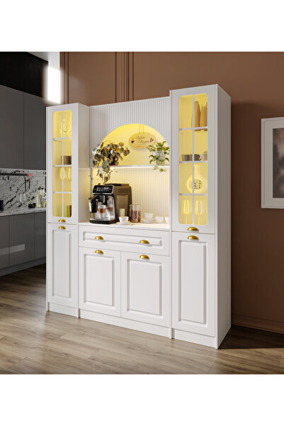 GuneyStore Armoni Gold Maxi Kahve Köşesi Komple MDF - Ücretsiz Montaj