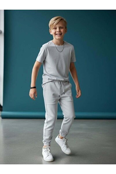 Zekids Βαμβακερό παντελόνι για αγόρια με ελαστικό τελείωμα στη μέση