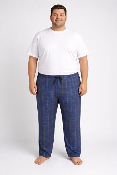 Pemilo Men's Patterned Plus Size 100% Cotton Single Bottom with Pockets