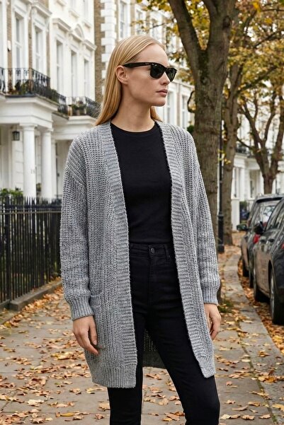 lamea Women's Long Oversized Thick Knit - Soft Casual Knitwear Cardigan - wit...