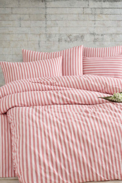 Anemons Striped Satin Duvet Cover Set with Elasticated Sheets
