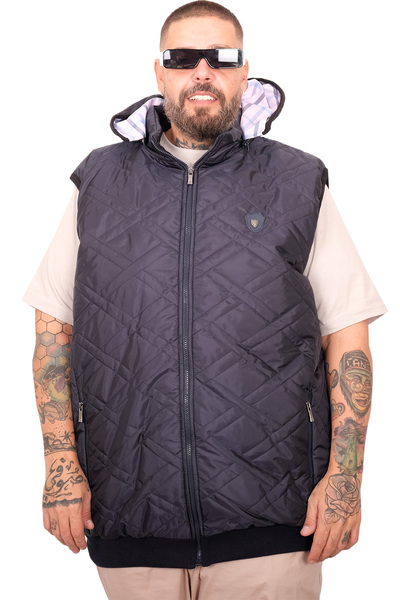 ModeXL Mode XL Large Size Men's Quilted Vest U25722 Navy Blue