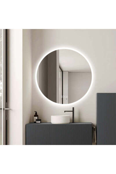 RFAN Oglindă LED 80×80 cm, senzor de mișcare premium, reglabilă intensitatea ...