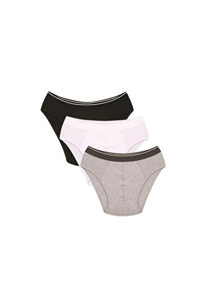 Narnuga MİRAY- سليب رجالي من القطن مكون من 3 قطع باللون الأسود والأبيض والرما...