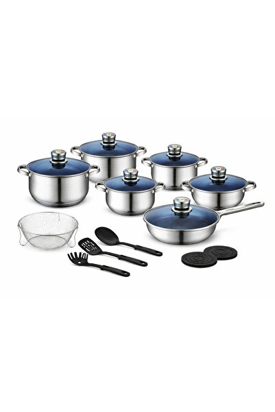 Royalty Line 18-piece stainless steel cookware set with glass lids