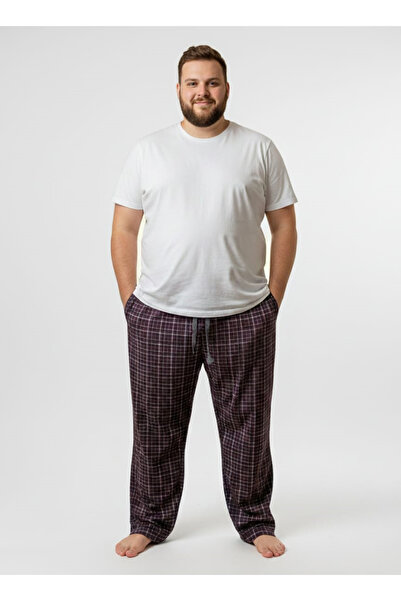 Pemilo Men's Patterned Plus Size 100% Cotton Single Bottom with Pockets