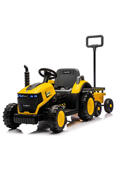 Nichiduta Tractor electric pentru copii Strong Power Yellow cu remorca,teleco...