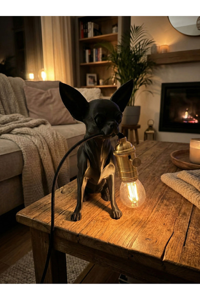 Ruud Creative Dekoratif Şivava (Chihuahua) Köpek Tasarımlı Masa Lambası - Pir...