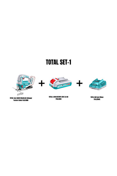 TOTAL Set-1 (TOTAL Lion Akülü Kömürsüz Dekupaj Testere+LI-ION BATARYA 20V 2.0...