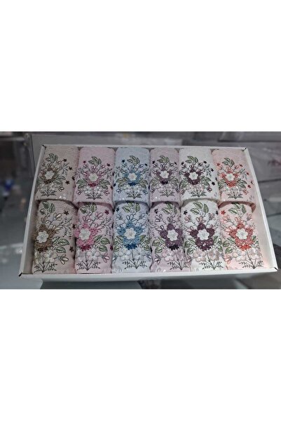 VELLON HOME طقم مناشف ELA ANALI KIZLI 30 × 50 / 50 × 90 مكون من 12 قطعة