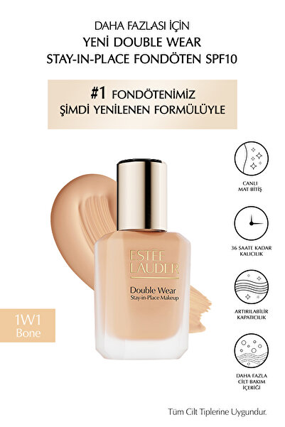 Estee Lauder Double Wear Stay-in-Place Fondöten SPF10 Canlı Mat Bitiş (1W1 BO...