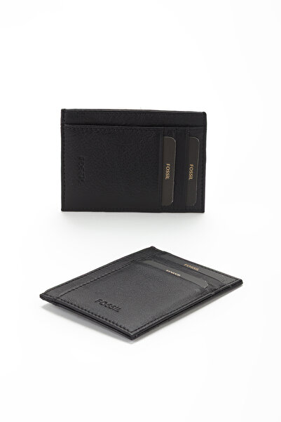Fossil Boxed Genuine Leather Mini Card Holder Unisex Handheld Portfolio Wallet
