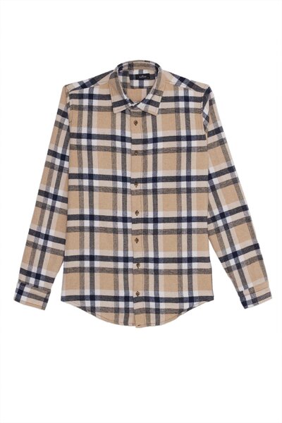 Tudors Men's Slim Fit slim fit checkered winter lumberjack shirt