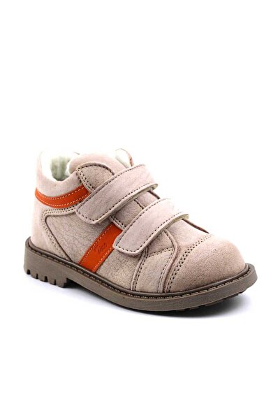 tino Padded boots for children, made of natural leather 3237-BEIGE/ORANGE/16