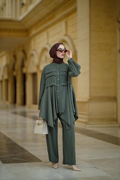 NS Moda Tesettür Zerde Suit Khaki-Model 564