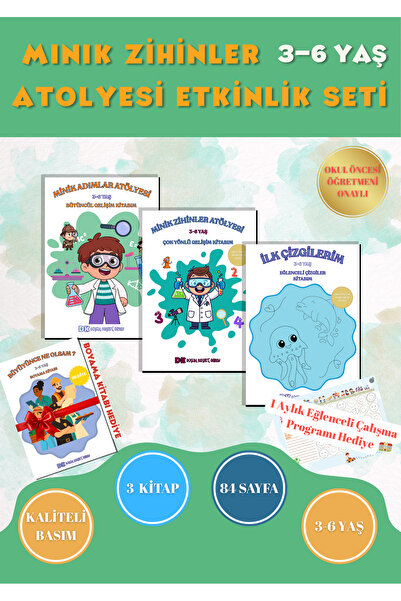 Anonim Yayıncılık 3-6 Yaş Okul Öncesi Eğitim Seti | 3 Etkinlik Kitabı Çizgi Ç...