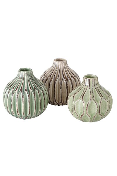 DecoDepot Vază ceramică Lenja, verde, 11x12 cm