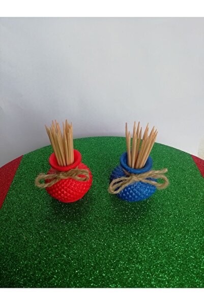 Bernami Decorative Mini Chubby Vase Toothpick Holder 2 Pcs Object Figurine