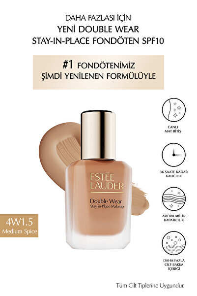 Estee Lauder Double Wear Stay-in-Place Fondöten SPF10 Canlı Mat Bitiş (4W1.5 ...