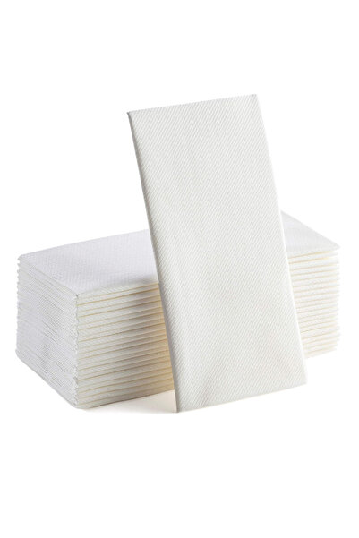 Story مناديل بيضاء من القماش المنسوج مقاس 40x40 سم، عبوة تحتوي على 20 منديلًا...