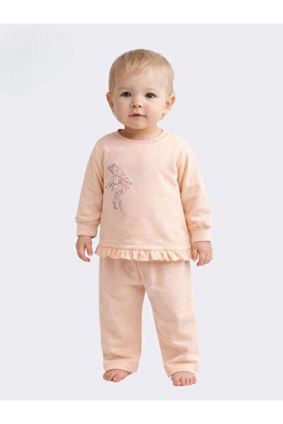 Lumbi Baby Ballerina Embroidered Salmon Baby Girl 2-Piece Set