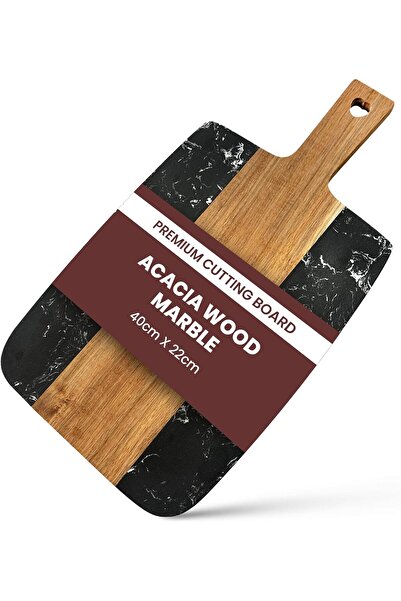WELU Acacia Wood & Black Marble Cutting Board
