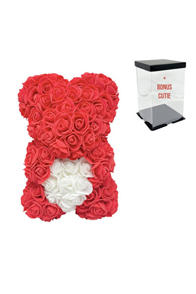 OEM Foam Bear 25 cm and Bonus Box Red with White