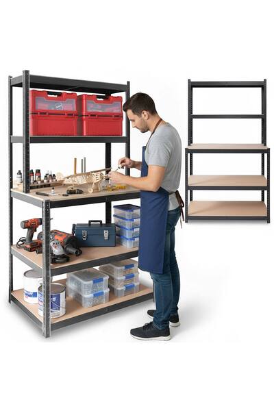 Other Metal shelf workbench 180 x 100 x 60 cm Humberg HR-855 black