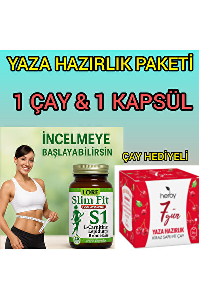 LoreLife LORE SLİM FİT S1 30KP LCARNİTİN LEPİDİUM BROMALAİN İÇEREN BİTKİSEL G...