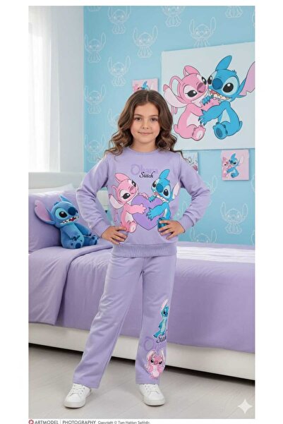 ÖRZİ Kids Печатен ребрист комплект от тренировъчен костюм с широки крачоли за...