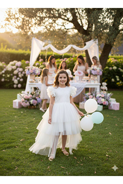 ÇİDO KİDS KUYRUKLU TÜLLÜ ELBİSE