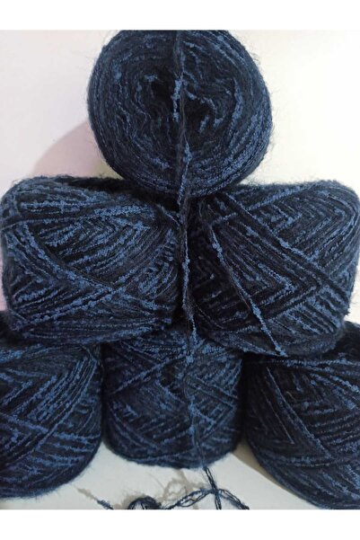 İPEK YÜN İPLİK DÜNYASI Angora Knitting Yarn 2 Ply (Navy Blue) Boucle (Navy Bl...