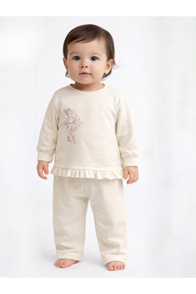 Lumbi Baby Ballerina Embroidered White Baby Girl 2-Piece Set