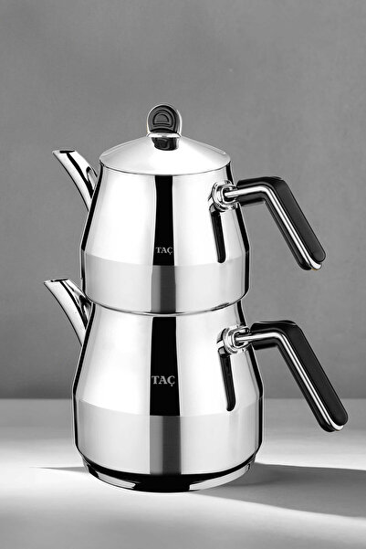 Taç Grossi Jumbo Boy 4 Piece Stainless Steel Teapot Set Platinum 2.00-3.50Lt
