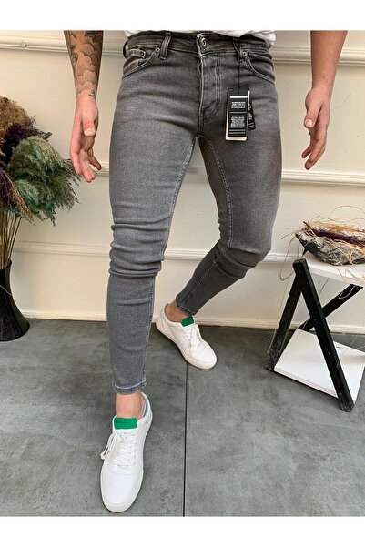 Ser Joven Men's Smoked Slim Fit Lycra Jean Trousers