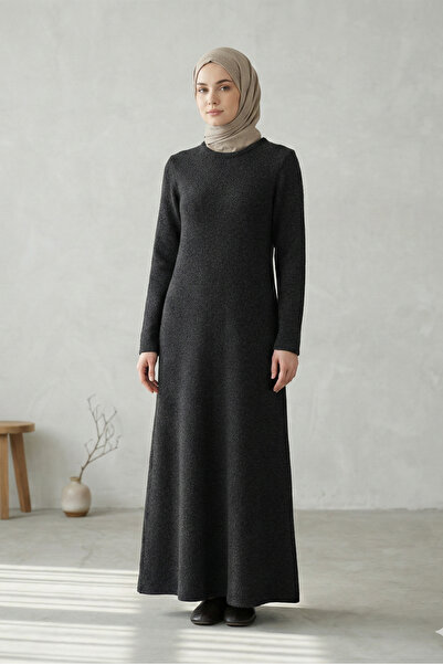 Kirazgym Γυναικείο μακρύ φόρεμα με λαιμόκοψη με πέτο και μαλακό πλεκτό ύφασμα...