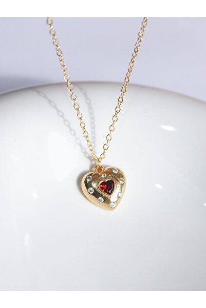 Reorah Collection Sailor Moon Heart - Red Zircon Stone Heart Necklace