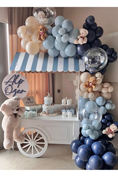 Çemrek Süs Parti Night Mavisi Storm Milk Coffee Balloon Chain Set Includes 10...