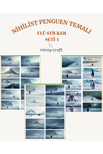 MirayDesign Set od 3 nalepnica na temu nihilističkog pingvina – filozofske i ...