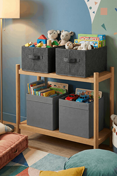 homyjr's Homyjr’S Fabric Storage Box Organizer Set with Handles - Toy & Book ...