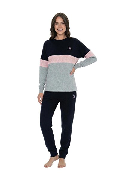 U.S. Polo Assn. Women's Gray Melange Pajama Set 17072