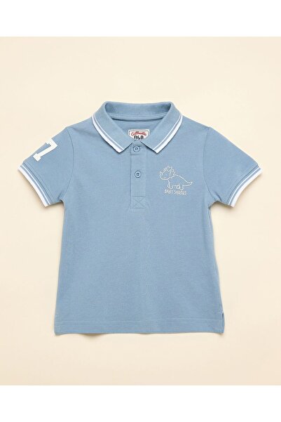 R&B Printed Polo T-Shirt with Short Sleeves
