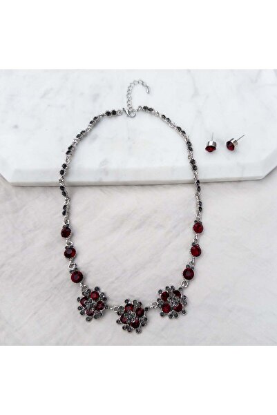 MOONGLOW ACCESSORIES Red Glow necklace and earrings