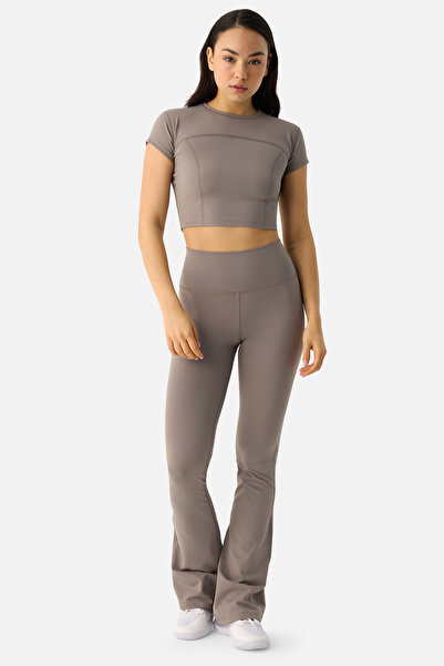 Superstacy Liora Soft Fabric Wide Leg Stone Color Leggings Pants