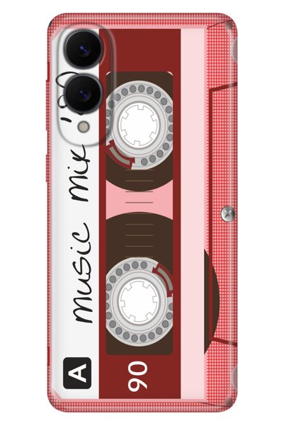 Cekuonline Galaxy S25 Edge Case Colorful Silicone Printed Tpu Pink Cassette