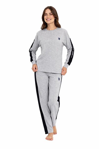 U.S. Polo Assn. Women's Gray Melange Pajama Set 17076