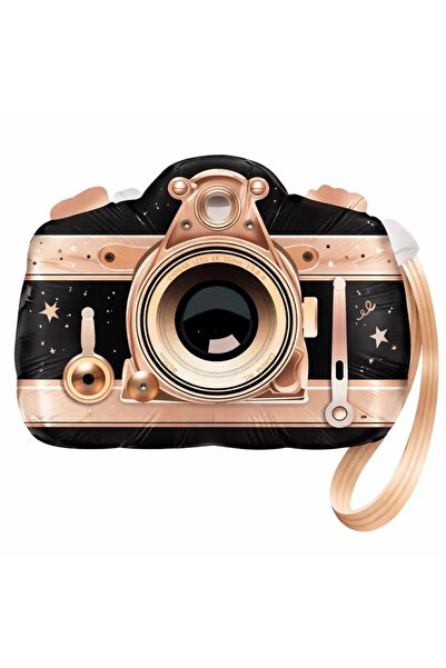 parti sürprizi Siyah Fotoğraf Makinesi Şekilli Folyo Balon 1 Adet